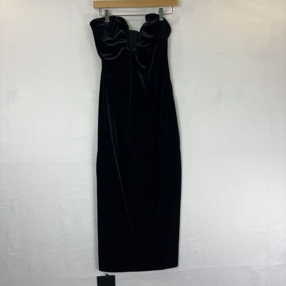 Astr Strapless Black Midi Dress